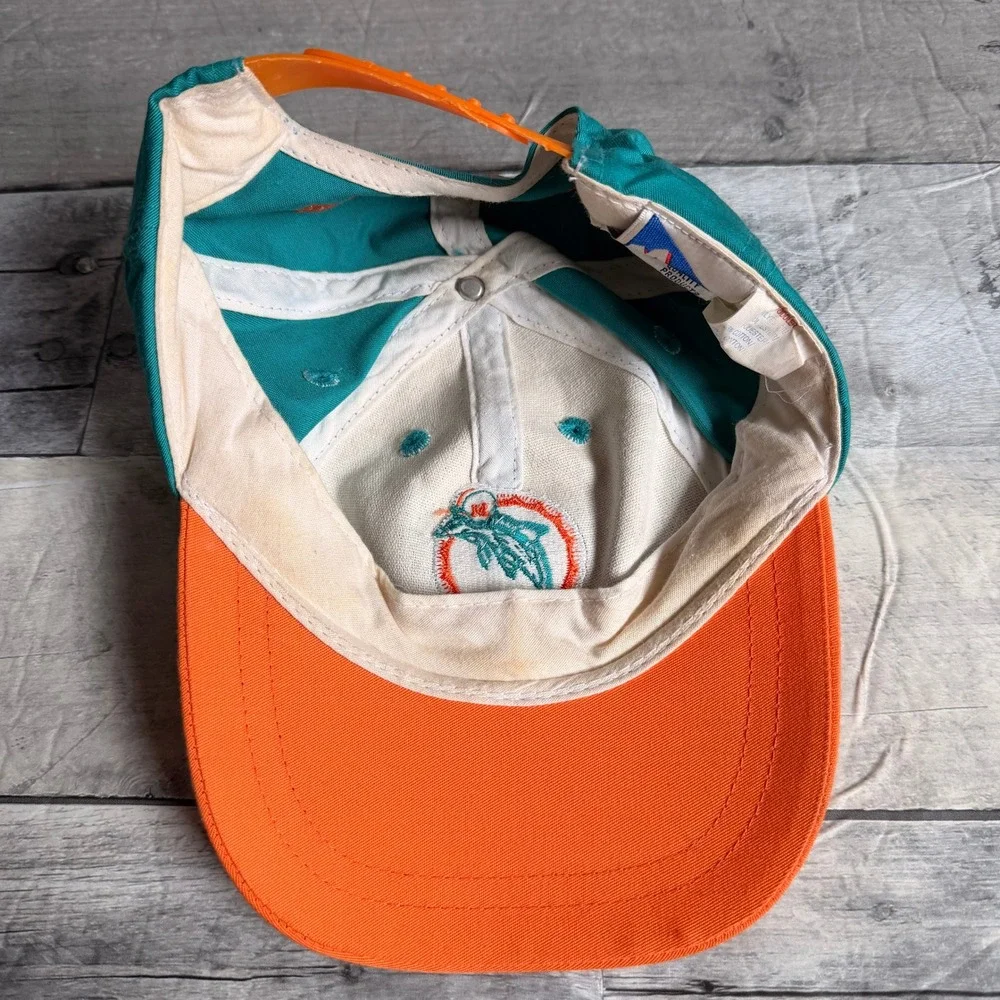 Vintage Miami Dolphins Hat Mighty-Mac Toddler Snapback Teal Orange NFL Football